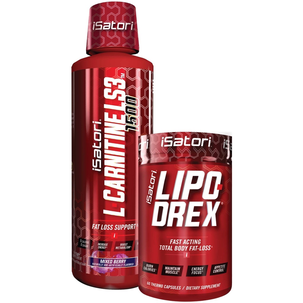 iSatori Lipo-Drex 脂肪损失热源公式 - 快速代理体重损失 - 活性物质抑制剂(60 Capsules) L-Carnitine液体脂肪燃烧剂和代谢活性剂 - 混合莓(32架)