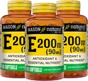 MASON NATURAL 维生素E 90 mg(200 IU) - 抗氧化剂和基本营养剂,健康免疫系统,皮肤和眼睛,全身补充,100 Softgels (Pack of 3)