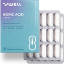VWELL Boric Acid 阴道套件 - 保持和平衡健康阴道pH & Microbiome 管理阴道痒症 燃烧刺激 亲密性 - 推荐医生(一个大小,30, 计数)