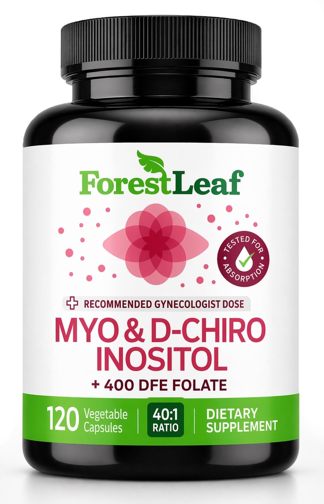 io-Inositol & D-Chiro Inositol 妇女健康补充金 + 生育补充金 + inositol 40:1 比例支持 Ovarian 函数和健康荷尔蒙平衡 女性 + 2050mg + 120 粉帽