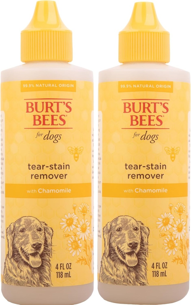 Burt's Bees for Pets Tear Stain Refer for Dogs with Chamomile - Pupby & Dog Tear Stain Refer - 残忍无毒,没有硫酸盐和帕拉本斯,pH平衡为狗,4 Ounces - 2 Pack
