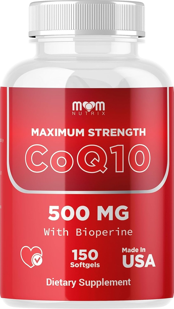 JOEL博士的MOM Nutrix CoQ10 500mg – 手机能源生产支持 – 最佳吸收生物丙烯 – 150 Softgel – 在美国制造