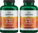 Swanson B-50 B-Complex - B维生素复合体,具有很高的概率和生物利用率 - 促进免疫系统支持、艾滋病心脏健康,以及支持健康神经系统 - (250卡普尔)(2包)
