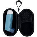 Asthma Inhaler的持有者旅行案例,成人和孩子的Handy Inhaler的契约案例(仅案件)(黑色)