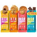 B.T.R. National Superfood Keto Protein Bar - Plant 基于Vegan Protein |(12 Pack) Variety Pack | 低卡路里 低卡路里 格卢滕 无糖酒 无糖酒 与超食品共沸