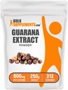 Bulk Assupports.com 瓜拉纳抽取粉末 - 天然咖啡因补充剂,来自瓜拉纳种子,瓜拉纳粉末 - Gluten Free, 800mg / service, 250g (8.8 oz) (Pack of 1).