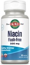 KAL Niacin 500mg Flush Flush - 维生素B3 补充 - 代谢和能量支持 - 皮肤,神经,消化性健康和流通支持 - Vegen Vitamin,60天保障,60服务,60Veg Caps