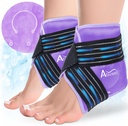Atsuwell Ankle 冰块包装 2 包装,Ankle 冰块包装 脚跟的软胶冷包装,舒缓不适的冷压缩疗法,紫色