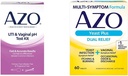 AZO 尿道感染试验带 + 阴道pH试验箱 + 酵母感染和阴道症状救治药片,60个