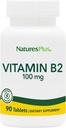 自然加维生素B2(Riboflavin) - 100毫克,90个植物药片 - 自然能源和代谢促进剂,促进整体健康 - 无葡萄糖 - 90种服务