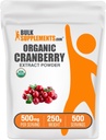 Bulk Assupports.com 有机Cranberry 提取粉末 - 有机Cranberry 火焰粉末,来源于Vaccinium macrocarpon 水果 - Vegan & Gluten Free,每服500mg,250g(8.8 oz) (Pack of 1)