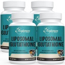 2400 MG Liposomal Glutathione Softgels, Max 吸收, 活性形式 L-Glutathione 降低(GSH), 含Hyaluronic酸,Resveratrol, 抗氧化剂用于解毒,脑,免疫系统, 240 Softgels