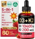 Pal 5-in-1 维生素 D3 1000 IU & K2作为MK-7 200mcg,配有镁、MCT油、锌、无糖维生素D 液体 ====================================================================================================================================================================================================================
