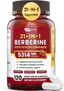 21-in-1 柏柏林增生与锡兰桂-1500mg 有机柏柏林 HCL Phytosome, 5X 代谢学的高等吸收支持 100 Capsules