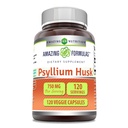 奇异的配方 Psyllium Husk 750mg Veggie Capsules Supplement QQN-GMO QQ Gluten Free QQ 在美国制作 适合蔬菜(120个计数)