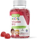 Viteey Vitamin B12 for Kids Gummys, 1000mcg - 代谢,自然能源支持 - Vegan, Gelatin Free, Gluten Free, GMO Free - Tasty Chewable B12 Raspberry Flavored Gummy (英语).