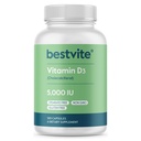BESTVITE 维生素 D3 5000 IU(365 Capsules) - 无 Stearates - 非 GMO - Gluten Free - 1年维生素D供应量