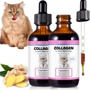 2Pack Liquid Collagen for Cats, Collagen for Cats 2 fl.oz, Skin and Coat Supplement for Cats, Itch Relief for Cats with Alergies, with Bovine Collagen, Biotin, MSM, Ginger, Collagen for Cats Drops (英语:Collagen for Cats Drops) (英语).