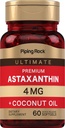 Piping Rock Astaxanthin 4mg → 60 Softgels → 与椰油 → Algae 抽取 补充 → 非 GMO, Gluten Free