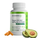5-in-1 维生素 D3 2000IU + K2 Vital 维生素 K2 配有Turmeric和COQ10 – 配有Avocado 粉末增强吸收 - 心,骨,细胞健康支持