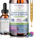 GREENPEOPLE Liver Cleanse Detox & Reference Drops - Liver Supplement w/Milk Thetle Silymarin, Artichoke & Dandelion for Liver Detox & Support - 16x Potentent Herb - Nutrients - 2Fl Oz 蓝莓火花
