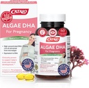 CATALO Omega 3 女性藻类DHA -- -- 来自微藻的550mg DHA-Rich油、产前、怀孕和母乳喂养的理想、蔬菜软胶、无糖胶 -- -- 60软胶