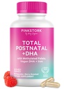 Pink Stork 妇女产后维生素总量,含Vegan DHA、Iron、Folate和维生素B12,产后恢复基本知识,母乳喂养母亲每日补充 -- -- 1个月供应