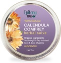 Calendula & Comfrey Herbal Salve 2oz, Fragrance Free, 天然草药膏, 干皮苏打包, 石膏救济, 有机成份