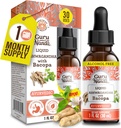 GuruNanda Liquid Ashwagandha with Bacopa (1 Fl Oz) - 自然饮食补充剂 - 液体提取剂 - 用于男女 - Vegan & 无酒精 - 伊穆内艾滋病、焦点和放松支持
