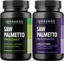 HAVASU 营养夜线 Saw Palmetto 与 Melatonin(60名服务员)和 Daytime Saw Palmetto Capsules(100名服务员)