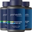 Pterostilbene 补充剂(250mg,60 Capsules) 临床证明,心脏和脑健康第三方检测抗氧化剂 激活长寿基因(3包)