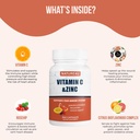 含有锌、Rose HIPS和Citrus Bioflavoids的维生素C 1000mg, 免疫辅助剂抗氧化剂保护,300卡普尔