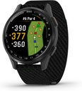 Garmin 方法 S50, 高级高尔夫 GPS Smartwatch, AMOLED 显示器, On-Course 特性, 手动心率, Slate Alumi Bezel 与黑色舒适装配 Nylon 乐队