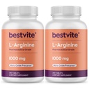 BESTVITE L-Arginine 1000 mg 每块药片(480个药片)(240 x 2) – 药品等级 – 与 Arginine HCl – 硝氧化物前体相比含有20%的纯亚基宁*