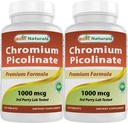 最佳自然晶体 Picolinate 1000 mcg 120 片(120 个计数(包2))