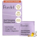 Perelel 2nd Trimester 产前包装,多维他明与镁,Omega 3,铁与钙,营养支持 第二三联 井,Soy & Gluten Free,非 GMO, 30 Daily Pill Packs
