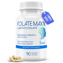 FolatMexx L-Methylfolate 5mg, 90 Capsules – 医生为妇女和男子编制的甲基Folate补充剂 – 能源、Mood和Focus的高潜力5-MTHF – 非GMO,Gluten-Free(3月供应)