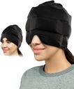 头痛和Migraine Relief Ice CapQ 专利 戴着头痛 Relief Hat for Migraines, Chemo, Sinus Relief, Head 张力 QQ 舒适,伸展,黑暗,长期冷治疗