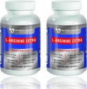 L-Arginine Premium L-Arginine 1000 MG 氮氧化物公式支持心血管健康、氮氧化物生产、Stamina & More - 2 包装
