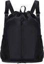 运动新 Drawstring Backpack 运动健身袋与鞋皮比对, String Backpack Cinch for Men Men, Water-Resistant Drawstring Bag for Workout Travel,轻量级,黑色,专利待决