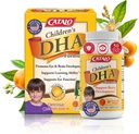 CATALO 儿童DHA 公式鱼油补充品,可嚼软胶,每服200mg DHA,Omega-3,儿童自然橙色火焰,大脑功能和眼部发育,易取,50软胶