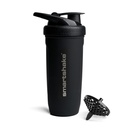 Smartshake Reforce 无锡蛋白质摇瓶 - 非隔热的Unisex Gym瓶 - 金属摇瓶 - 900 ml - 30 oz - Lid上的防漏螺丝 - DEHP & BPA Free(黑色)