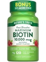 Nature's Truth Biotin 10000mcg QQ120 快速溶解平板电脑 最大力量 自然贝里 Flavor QQ Vegan, Non-GMO & Gluten Free Supplement
