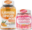 2 Pack Turmeric Ginger Gummys + 1 Pack 更年期补编 填充的 Gummys
