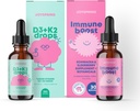 JoySing Immune 滴水和维生素 D Bundle 儿童维生素自然来源、非GMO、非酒精液体配方、豁免健康支持 | Vegan和蔬菜补充