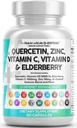 Q 保护 Quercetin 补充 锌维生素C 维生素D 长生莓 Turmeric Black Pepper Garlic 海 Moss Lysine Sting Nettle Reishi Mushune 支持 60 Capsules by Clean Nutra