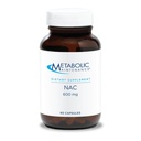 代谢维持 NAC 600 mg Capsules - N-乙酰Cysteine 600 mg 肝脏和免疫支持补充剂 - 男女抗氧化剂防御 50+ - 60 Capsules