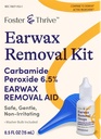 Foster & Thrive Earwax 清除套件、Softens & Loosens 超量的Earwax、安全、优雅和无刺激性、过氧化碳6.5%,包括滴子和耳锡林布、0.5 Oz