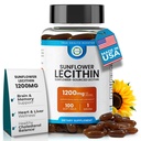 葵花 Lecithin 1200 MG 100 软胶,百日供应保证纯,非GMO,无豆,支持脑,心,神经,肝健康,认知功能,健康胆固醇,高吸收公式