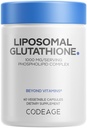 代号: Liposomal Gluutathione 1000 mg 补充剂,高概率减少L-Glutathione - Liposomal 交付 - 磷脂剂 - 非GMO,无葡萄糖 - 60 Capsules